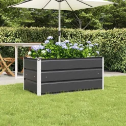 vidaXL Jardinera 100 x 50 x 45 cm Acero Galvanizado Antracita Clearance