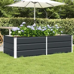 vidaXL Jardinera 160 x 80 x 45 cm Acero Antracita Outlet