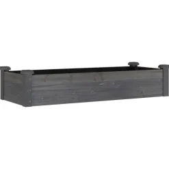 vidaXL Jardinera arriate forro madera maciza marrón abeto 120x45x25 cm Gris Online