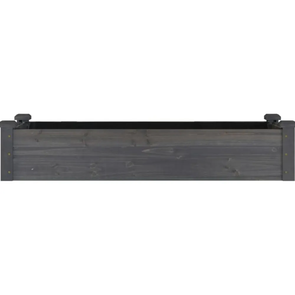 vidaXL Jardinera arriate forro madera maciza marrón abeto 120x45x25 cm Gris Online