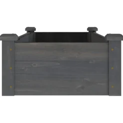 vidaXL Jardinera arriate forro madera maciza marrón abeto 120x45x25 cm Gris Online