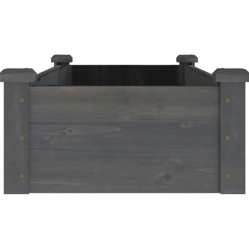 vidaXL Jardinera arriate forro madera maciza marrón abeto 120x45x25 cm Gris Online
