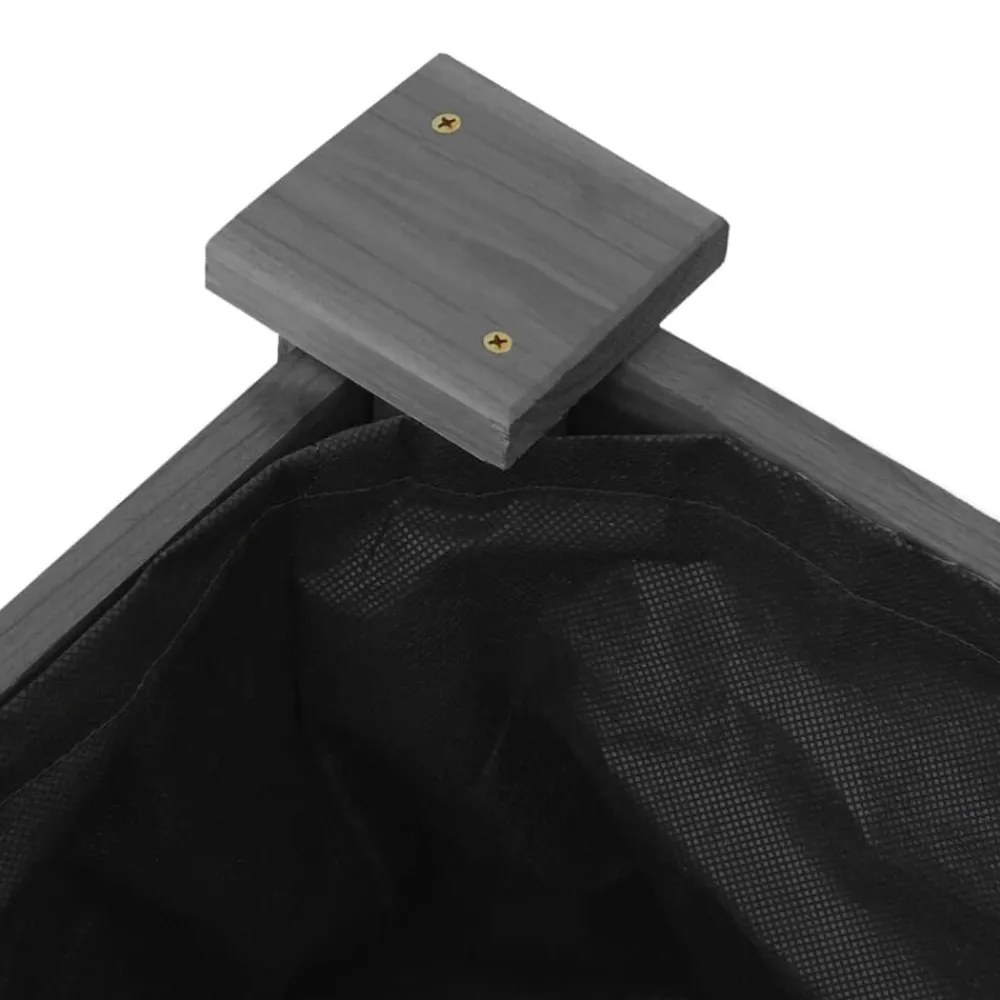 vidaXL Jardinera arriate forro madera maciza marrón abeto 120x45x25 cm Gris Online