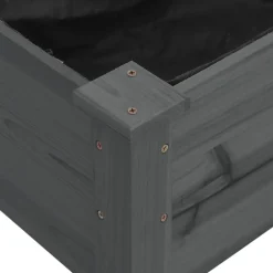 vidaXL Jardinera arriate forro madera maciza marrón abeto 120x45x25 cm Gris Online