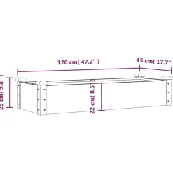 vidaXL Jardinera arriate forro madera maciza marrón abeto 120x45x25 cm Gris Online
