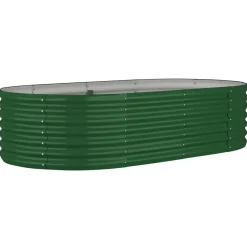 vidaXL Jardinera arriate acero galvanizado 152x80x36 cm Verde Clearance