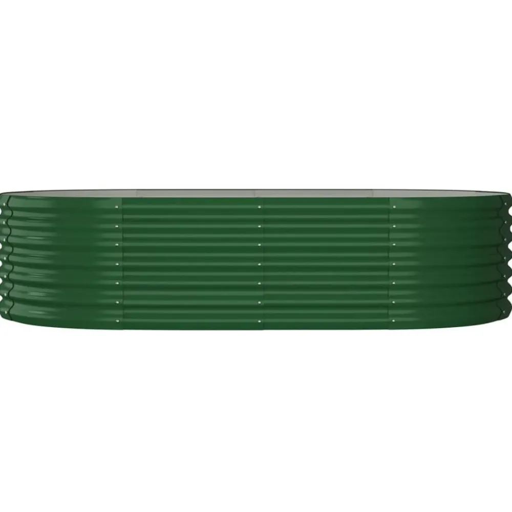 vidaXL Jardinera arriate acero galvanizado 152x80x36 cm Verde Clearance