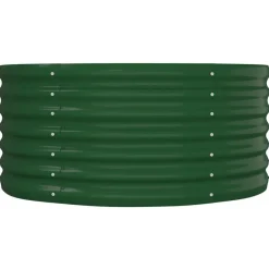 vidaXL Jardinera arriate acero galvanizado 152x80x36 cm Verde Clearance