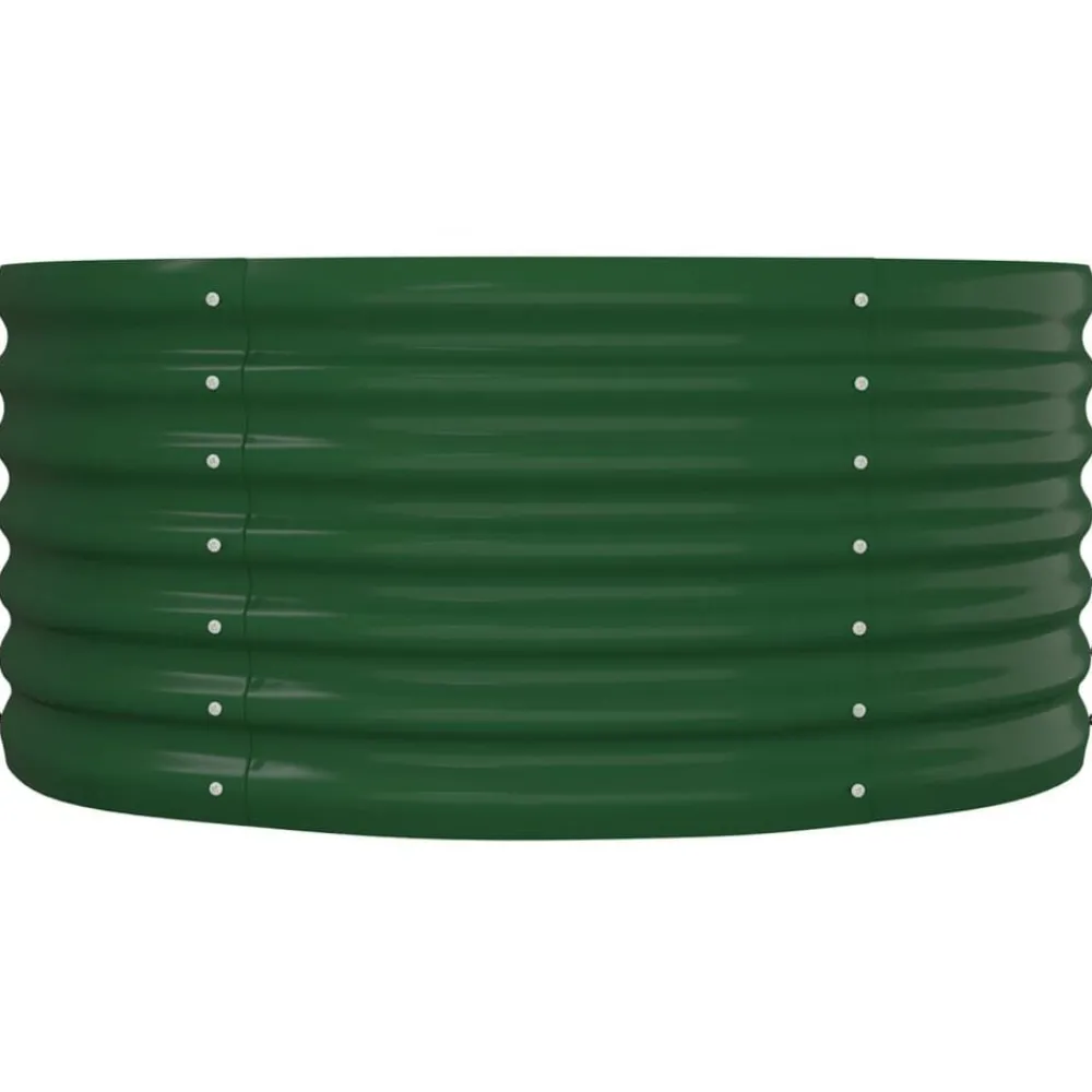 vidaXL Jardinera arriate acero galvanizado 152x80x36 cm Verde Clearance