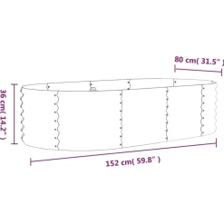 vidaXL Jardinera arriate acero galvanizado 152x80x36 cm Verde Clearance