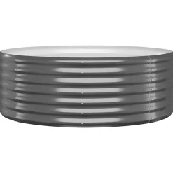 vidaXL Jardinera arriate acero galvanizado 100x100x36cm Antracita Discount