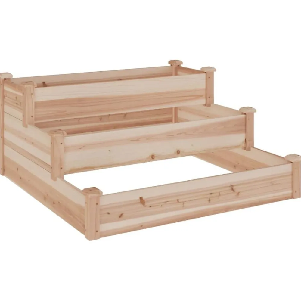 vidaXL Jardín-Jardinera arriate madera maciza abeto 120x120x56 cm