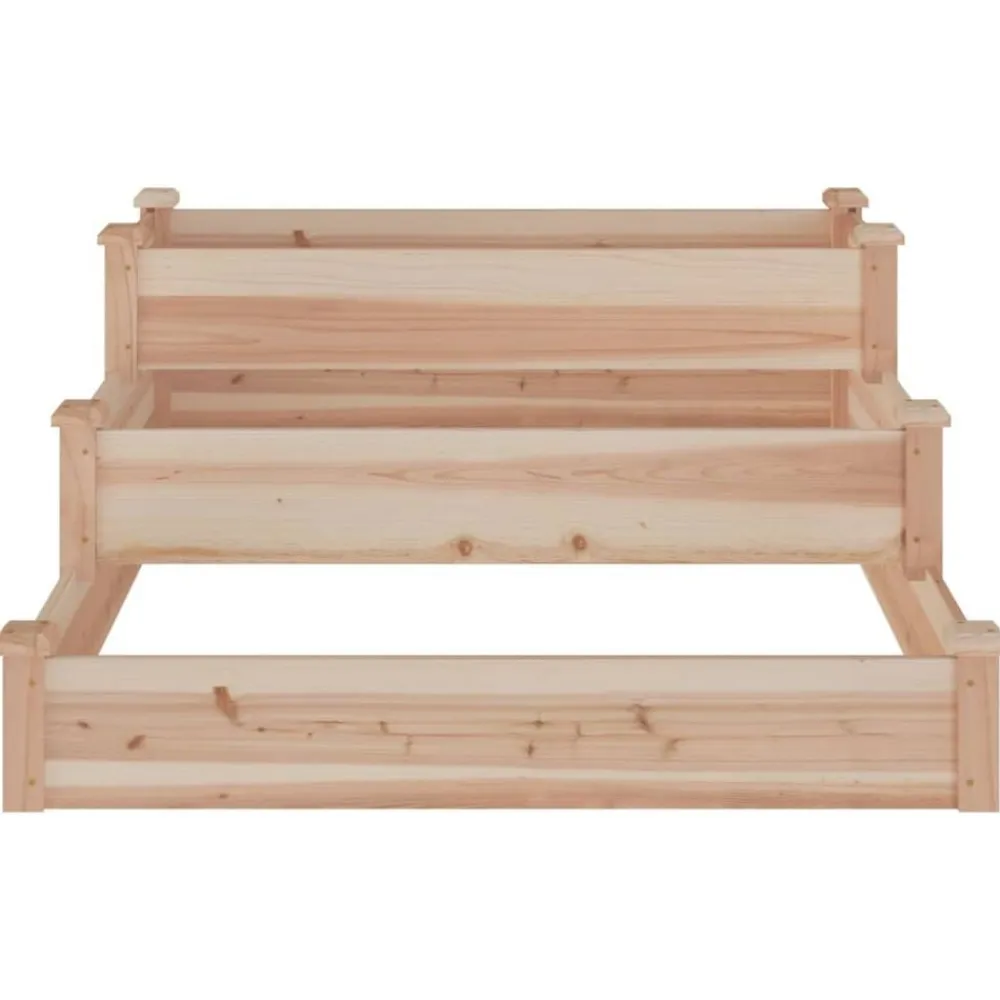 vidaXL Jardín-Jardinera arriate madera maciza abeto 120x120x56 cm