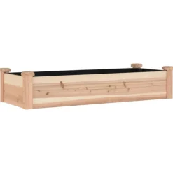 vidaXL Jardinera arriate con forro madera maciza abeto 120x45x25 cm Natural Outlet