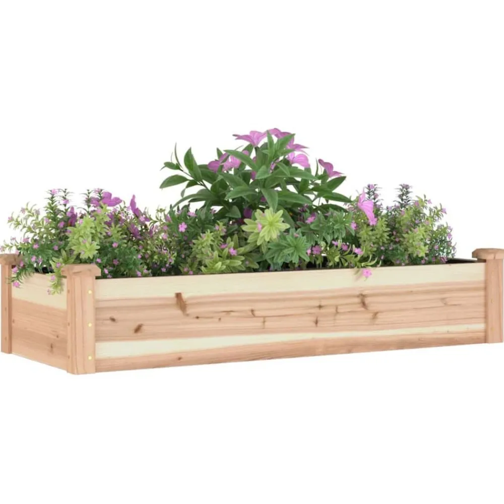 vidaXL Jardinera arriate con forro madera maciza abeto 120x45x25 cm Natural Outlet
