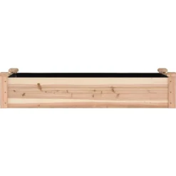 vidaXL Jardinera arriate con forro madera maciza abeto 120x45x25 cm Natural Outlet