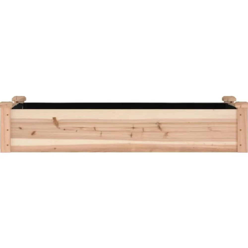vidaXL Jardinera arriate con forro madera maciza abeto 120x45x25 cm Natural Outlet