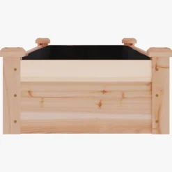 vidaXL Jardinera arriate con forro madera maciza abeto 120x45x25 cm Natural Outlet