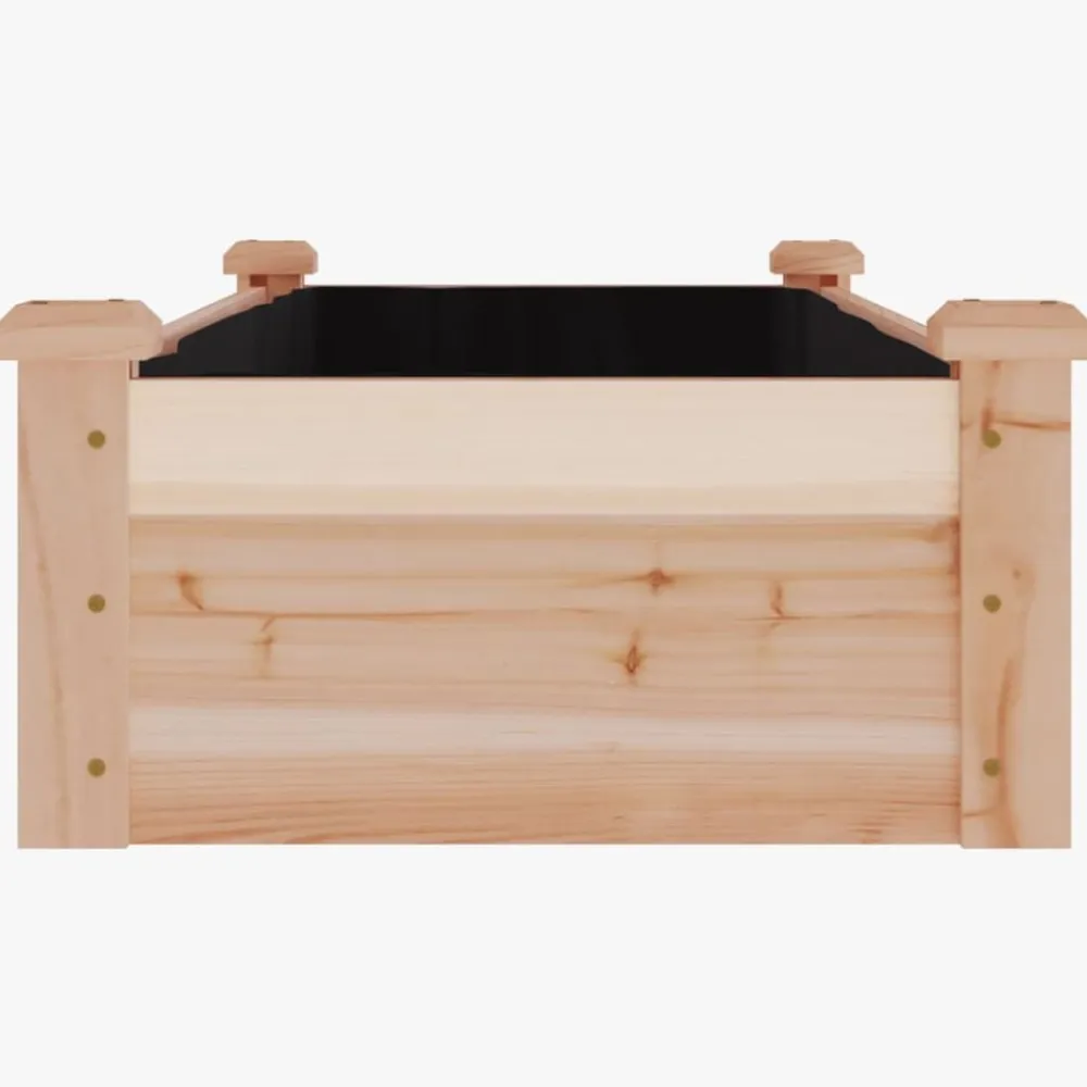 vidaXL Jardinera arriate con forro madera maciza abeto 120x45x25 cm Natural Outlet