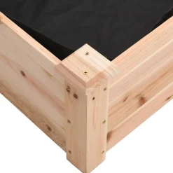 vidaXL Jardinera arriate con forro madera maciza abeto 120x45x25 cm Natural Outlet