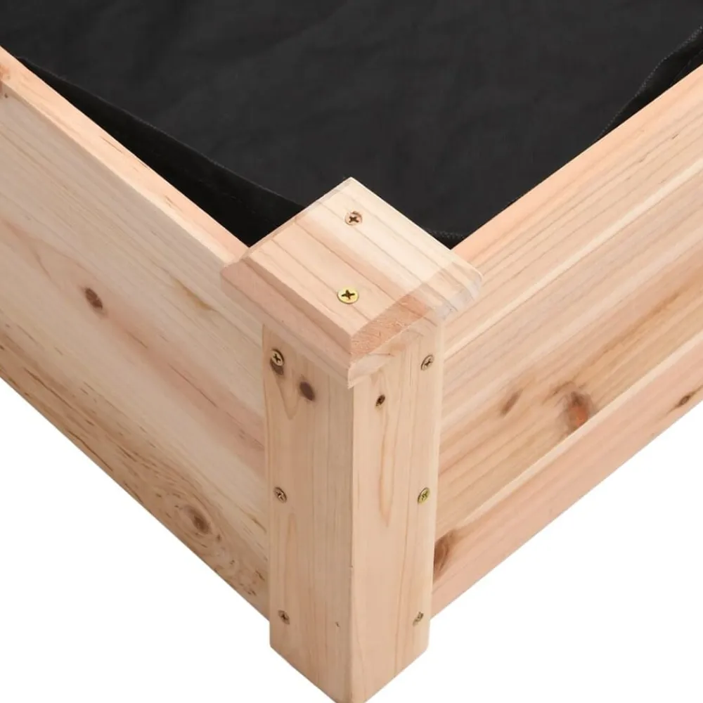vidaXL Jardinera arriate con forro madera maciza abeto 120x45x25 cm Natural Outlet