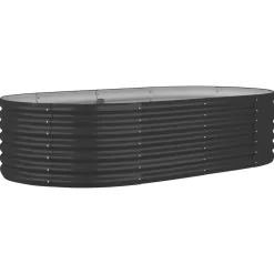 vidaXL Jardín-Jardinera arriate acero galvanizado 152x80x36 cm