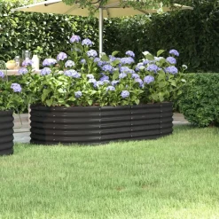 vidaXL Jardín-Jardinera arriate acero galvanizado 152x80x36 cm