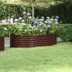 vidaXL Jardinera arriate acero galvanizado marrón 152x80x36 cm Marr&oacute;n Clearance
