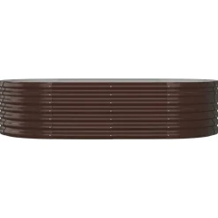 vidaXL Jardinera arriate acero galvanizado marrón 152x80x36 cm Marr&oacute;n Clearance