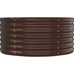 vidaXL Jardinera arriate acero galvanizado marrón 152x80x36 cm Marr&oacute;n Clearance