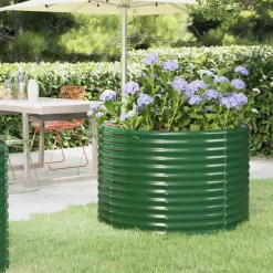 vidaXL Jardín-Jardinera arriate acero galvanizado 100x100x68 cm