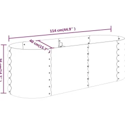 vidaXL Jardín-Jardinera arriate acero galvanizado 114x40x36 cm