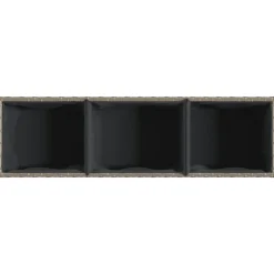 vidaXL Jardinera con 3 maceteros ratán sintético 105x30x32 cm Gris