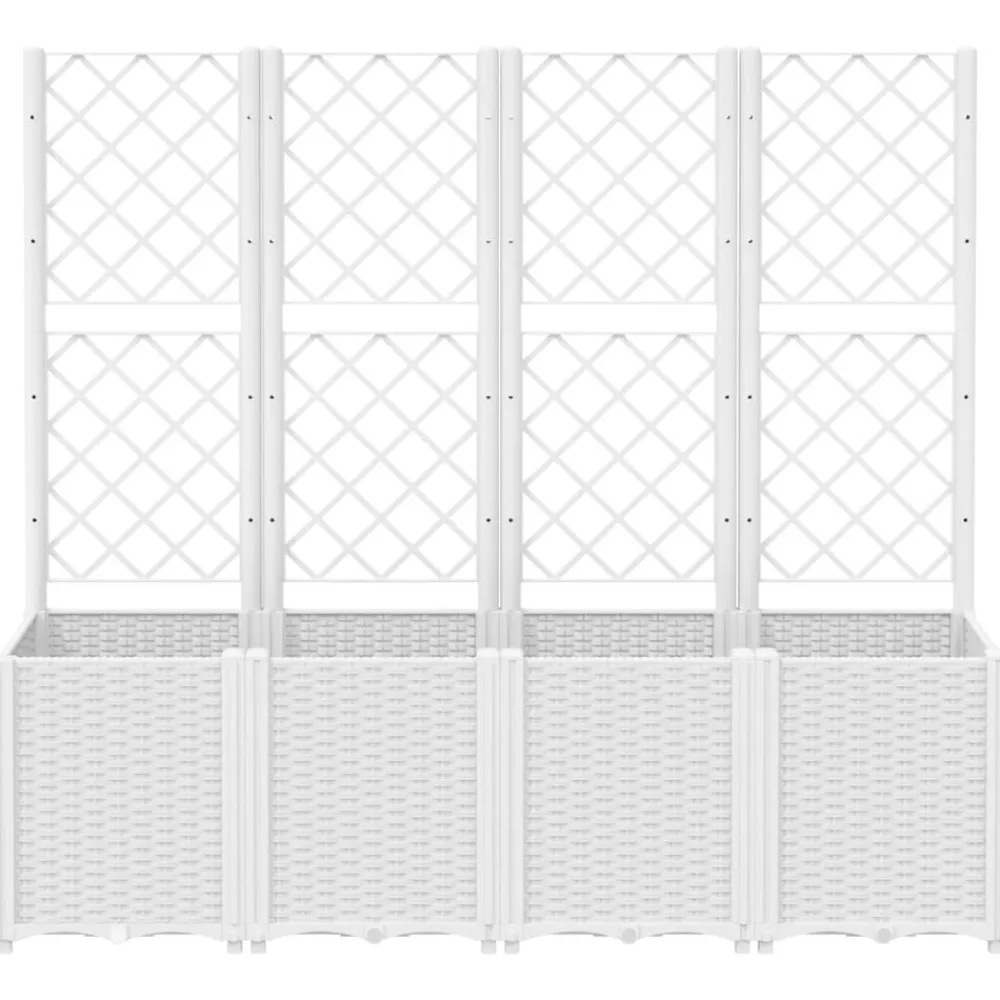 vidaXL Jardín-Jardinera con enrejado PP 160x40x140 cm