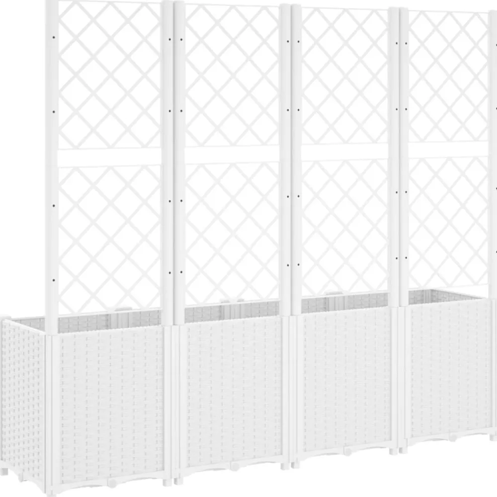 vidaXL Jardín-Jardinera con enrejado PP 160x40x140 cm