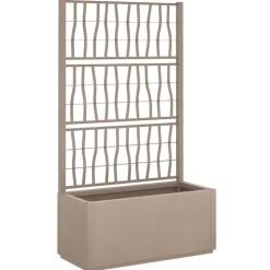 vidaXL Jardinera con enrejado PP marrón claro 80x36x140 cm Marr&oacute;n claro Discount