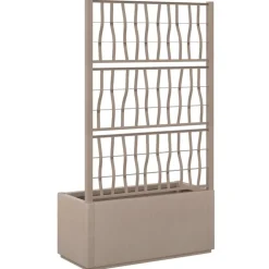 vidaXL Jardinera con enrejado PP marrón claro 80x36x140 cm Marr&oacute;n claro Discount