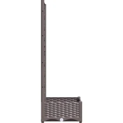 vidaXL Jardín-Jardinera con enrejado PP marrón 40x40x121,5 cm