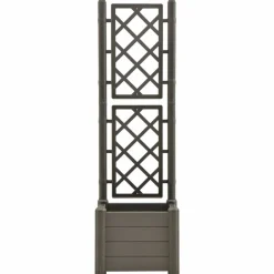 vidaXL Jardinera con enrejado PP gris 43x43x142 cm Antracita Sale