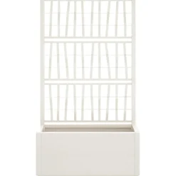 vidaXL Jardinera con enrejado PP 80x36x140 cm Blanco