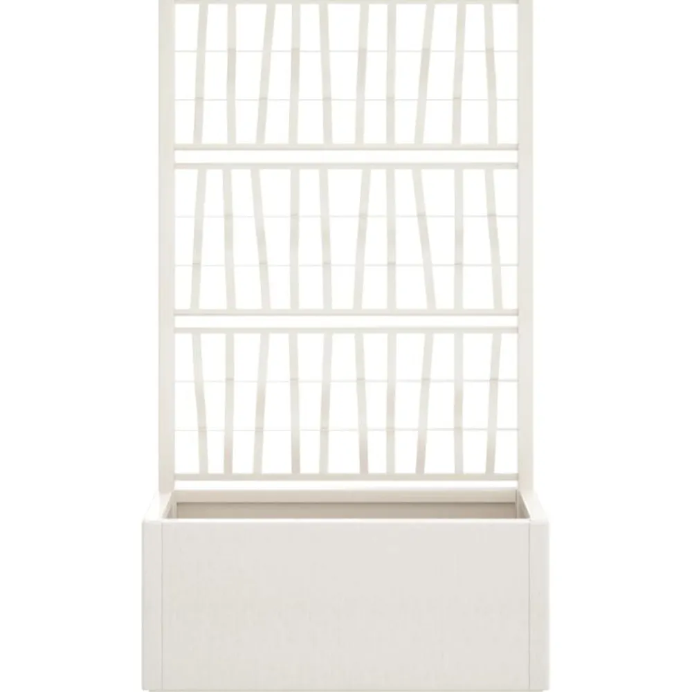 vidaXL Jardinera con enrejado PP 80x36x140 cm Blanco