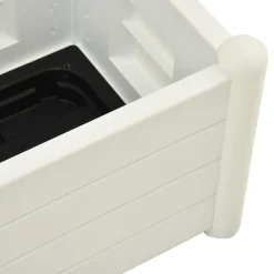 vidaXL Jardinera con enrejado PP 43x43x142 cm Blanco