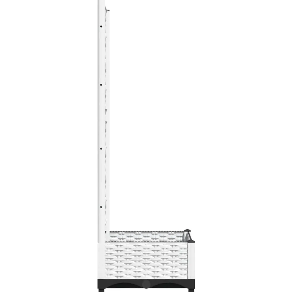 vidaXL Jardinera con enrejado PP 40x40x121,5 cm Blanco Discount