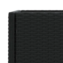 vidaXL Jardinera con estante ratán sintético Negro