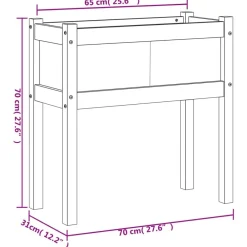 vidaXL Jardinera con patas madera maciza de pino 70x31x70 cm Pino natural