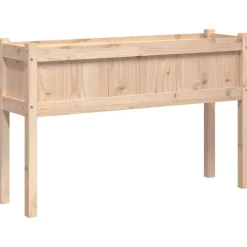 vidaXL Jardinera con patas madera maciza de pino 110x31x70 cm Pino natural Best