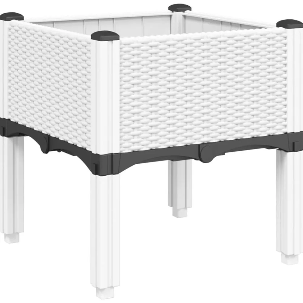 vidaXL Jardinera con patas PP 40x40x42 cm Blanco Sale