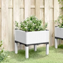 vidaXL Jardinera con patas PP 40x40x42 cm Blanco Sale