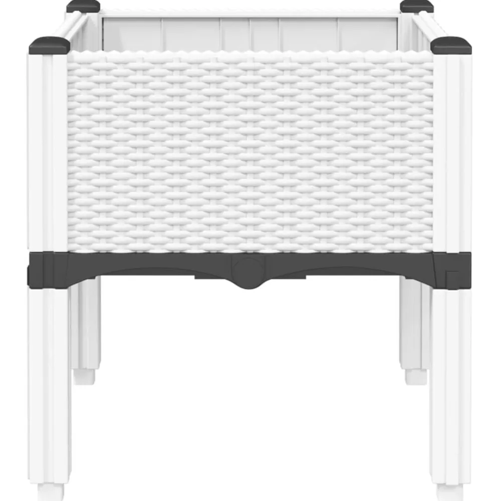 vidaXL Jardinera con patas PP 40x40x42 cm Blanco Sale