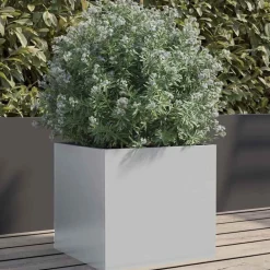 vidaXL Jardinera de acero galvanizado plateado 32x30x29 cm Acero galvanizado / Plateado Clearance